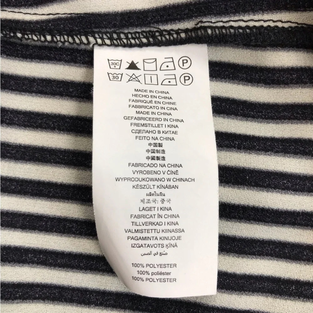 Michael Kors Oversized Black and White Striped Button-Up Blouse - Size Medium
